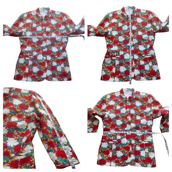 ESCADA by Margaretha Ley Multicolored Floral Button Down Jacket LARGE - Picture 15 of 15
